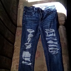 American Eagle super distressed skinny jeans